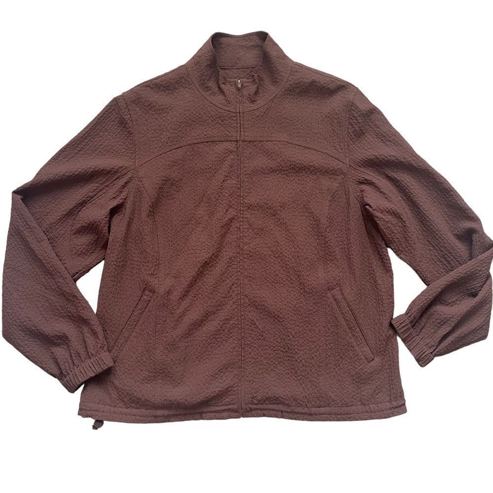 ORVIS‎ Brown Zip Up Windbreaker Women's Vented Light Jacket Size Petite L…